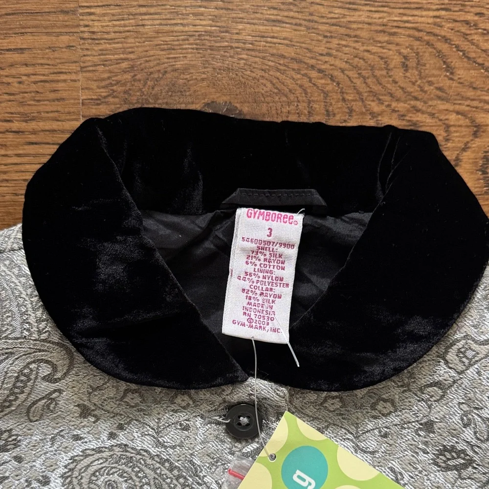 New With Tags Gymboree Paisley Coat with Black Velvet Collar